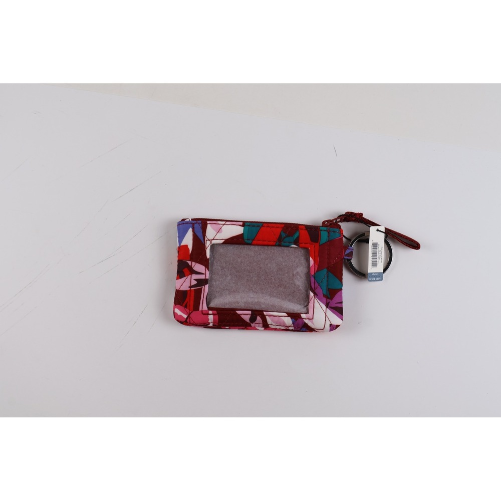 Vera Bradley Zip ID Case Ice Shot Floral Red Multi One Size Cotton NWT